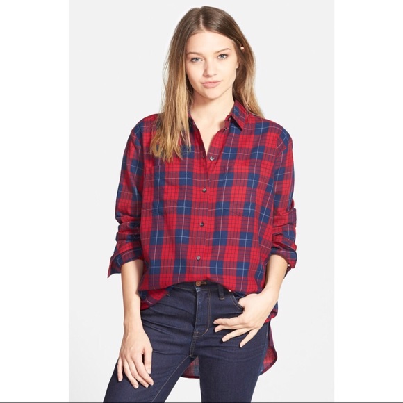 Madewell Tops - Madewell Oversized Boyshirt Edina Plaid Button Top